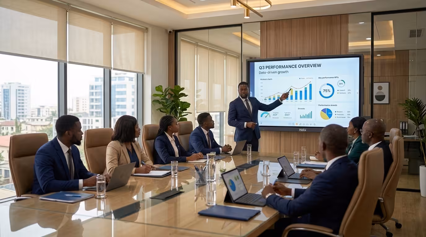 Helix interactive flat panel in a boardroom